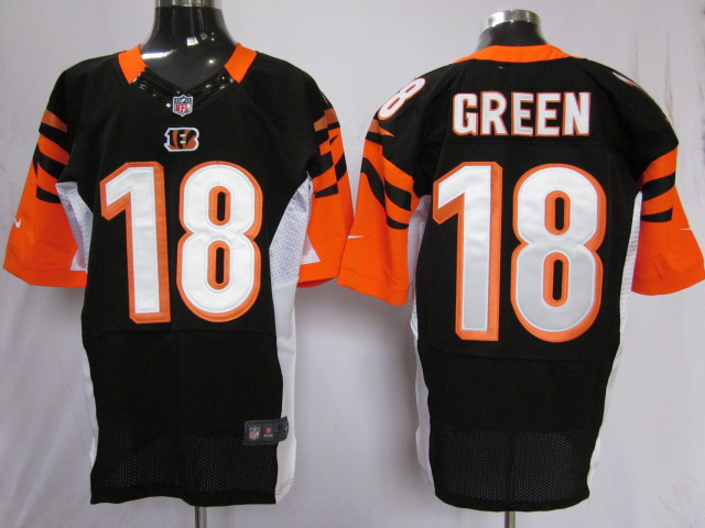 Nike Black Cincinatti Bengals 18 Green NFL Elite Jersey